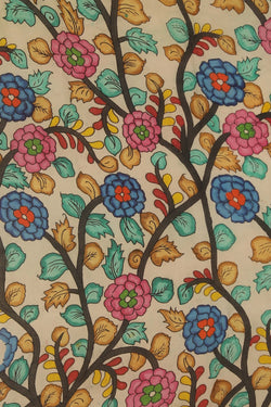 Image of Kalamkari Multi-Colour Saree