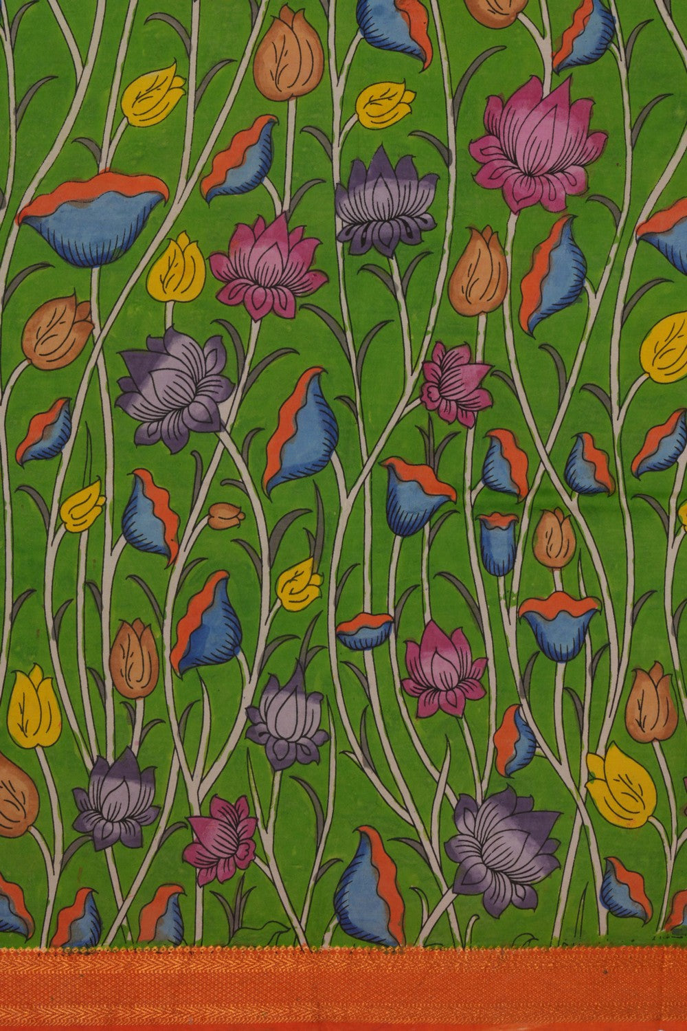 Image of Kalamkari Fish Printed Saree