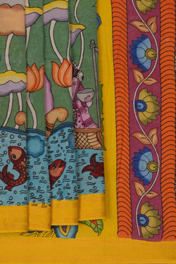 Image of Kalamkari Green Saree