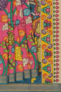 Image of Kalamkari Pink Saree