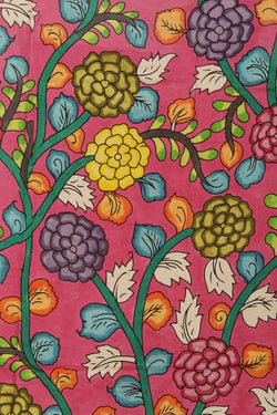 Image of Kalamkari Pink Saree