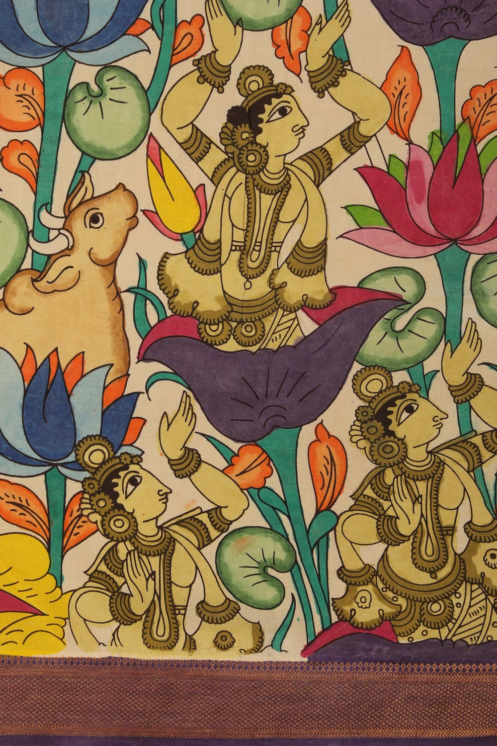 Image of Kalamkari Multi-Colour Saree
