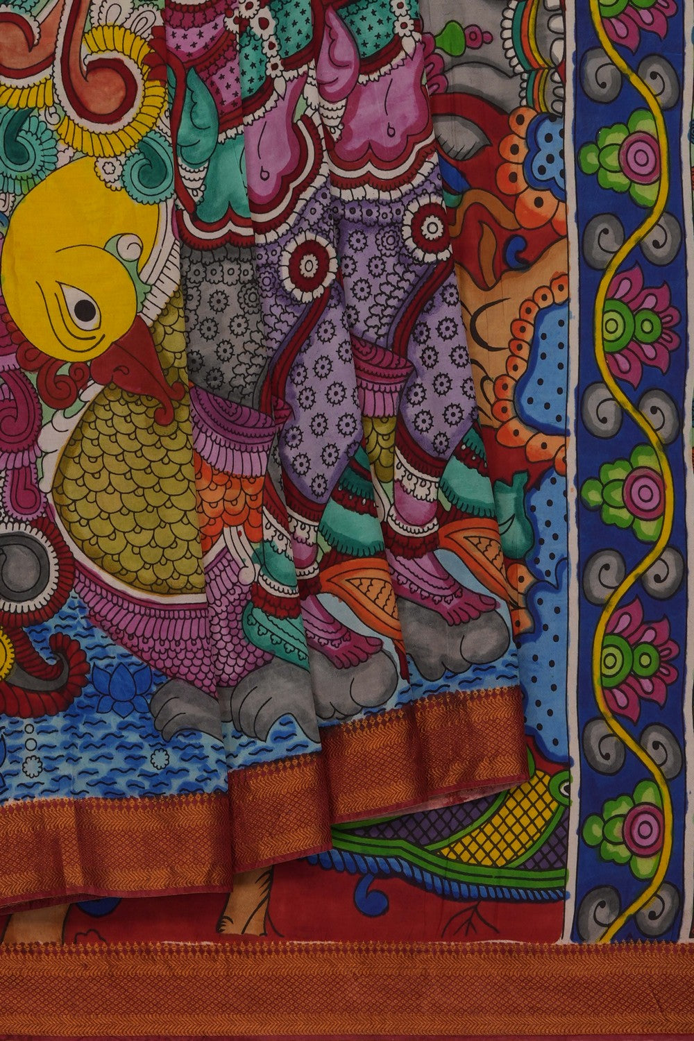 Image of Green Kalamkari Saree