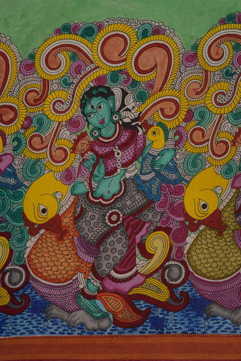 Image of Green Kalamkari Saree
