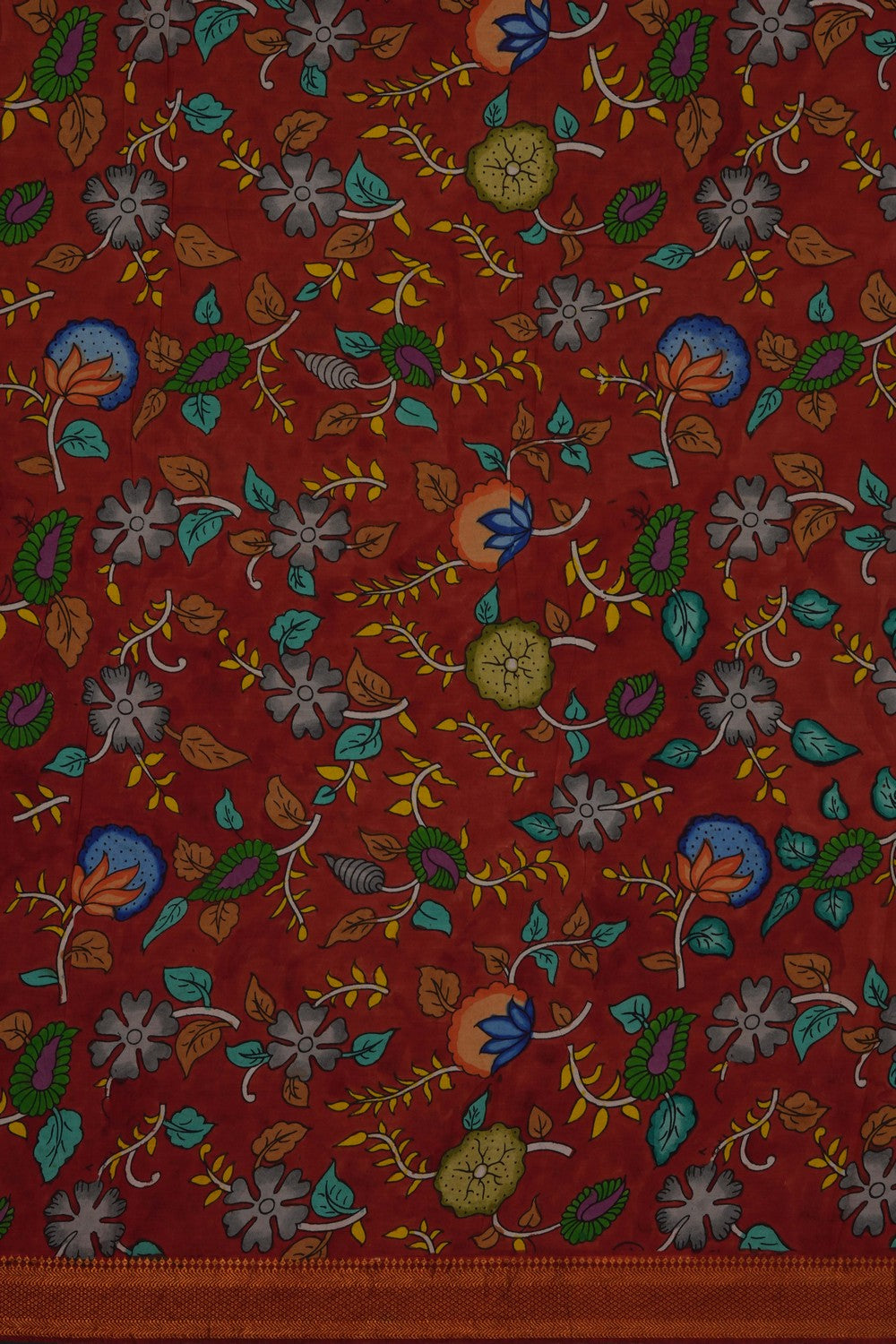 Image of Green Kalamkari Saree