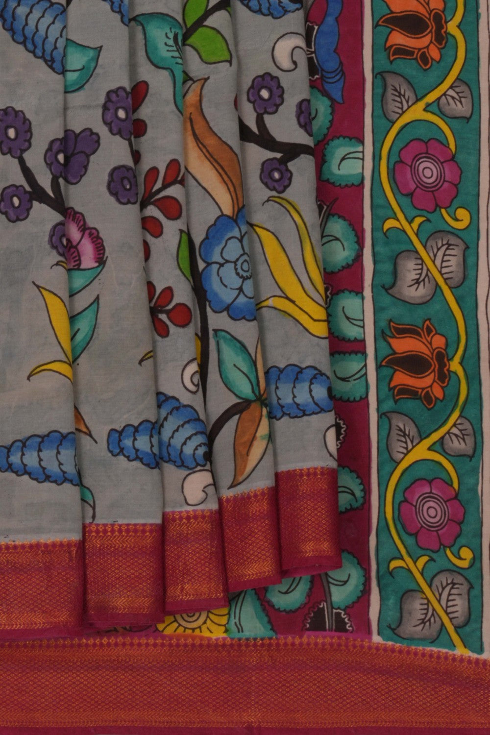 Image of Kalamkari Floral Printed Saree