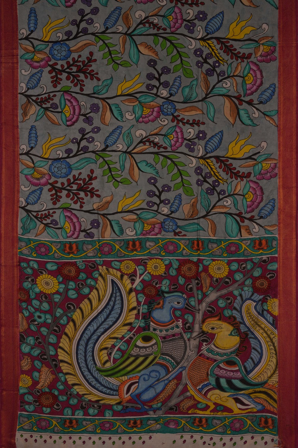 Image of Kalamkari Floral Printed Saree