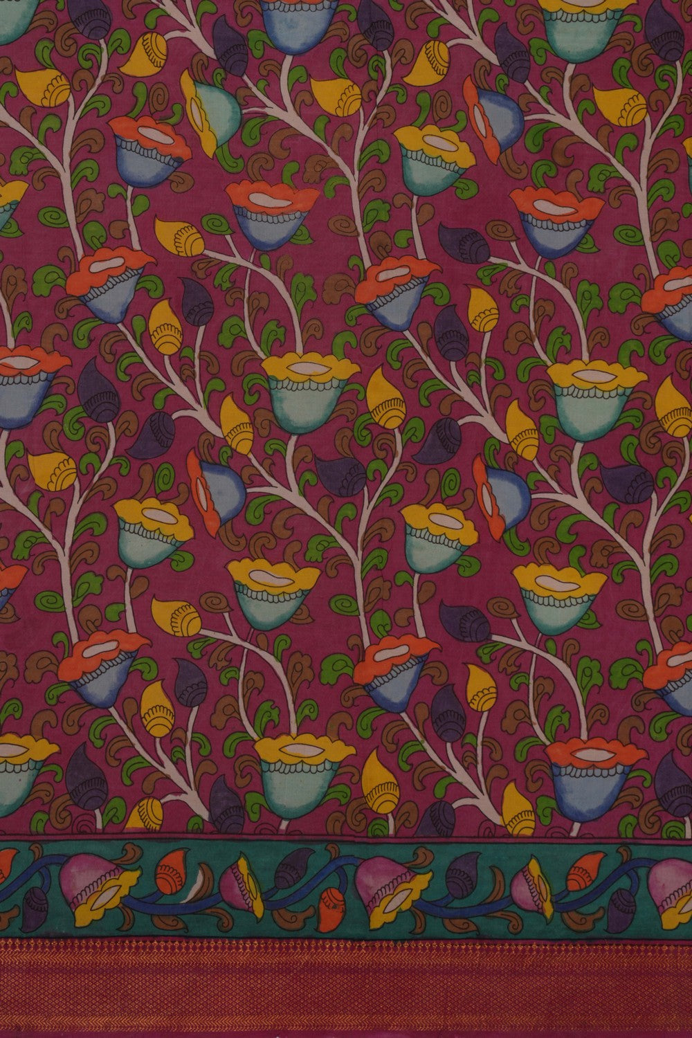 Image of Kalamkari Floral Printed Saree