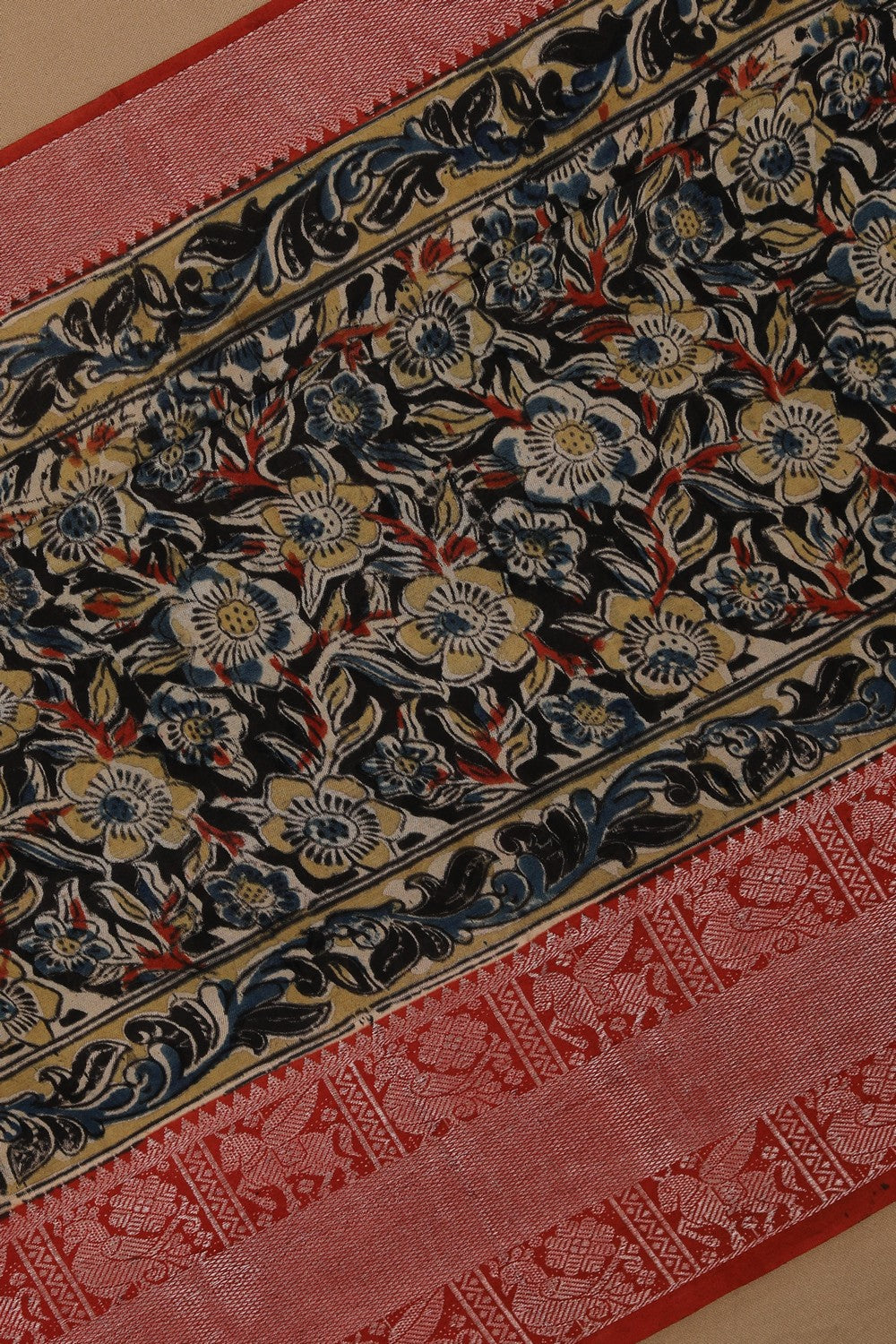 Image of Mangalgiri Silk Bagru Printed Saree