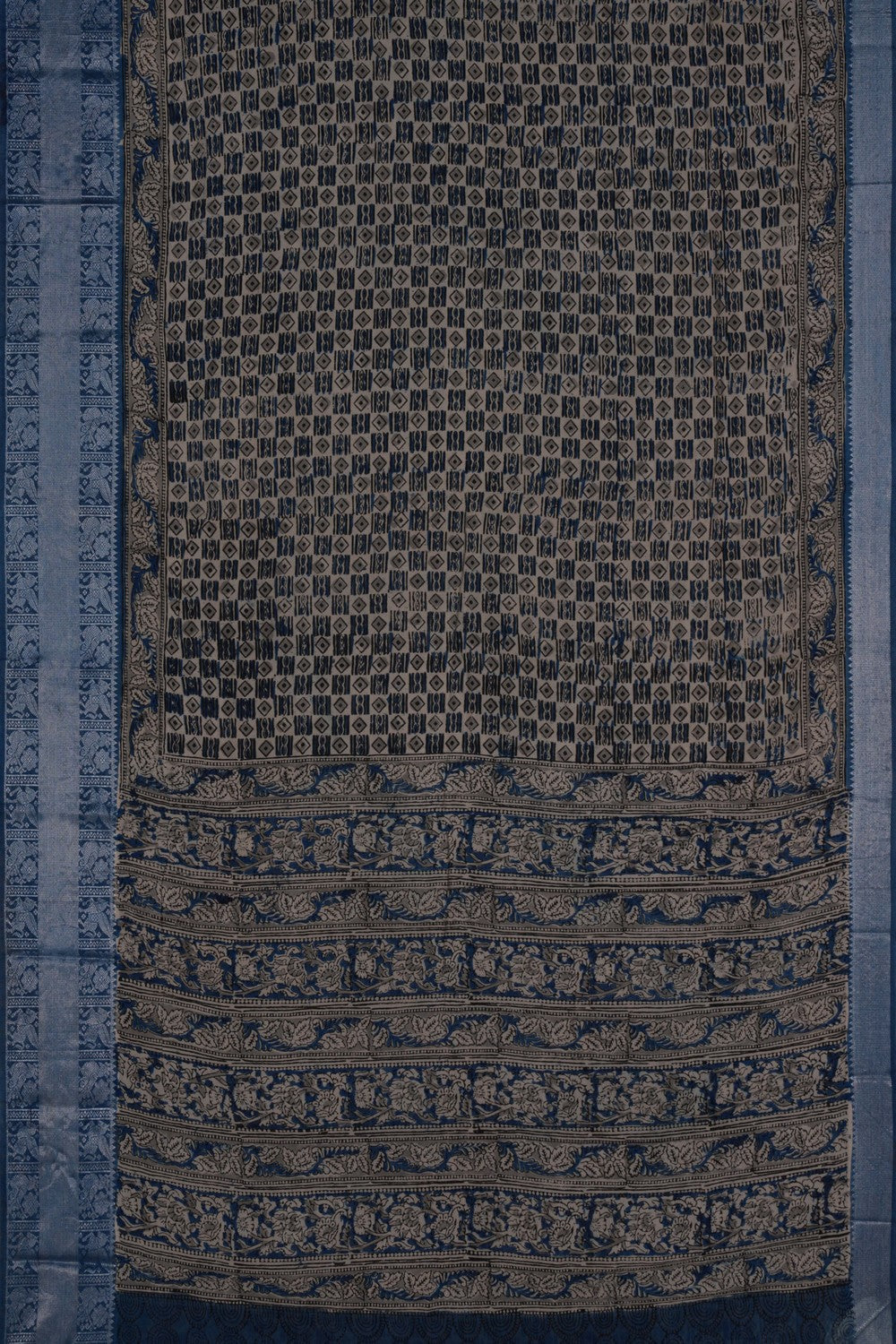 Image of Mangalgiri Silk Bagru Printed Saree