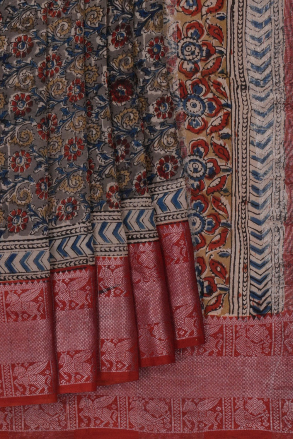 Image of Mangalgiri Silk Bagru Printed Saree