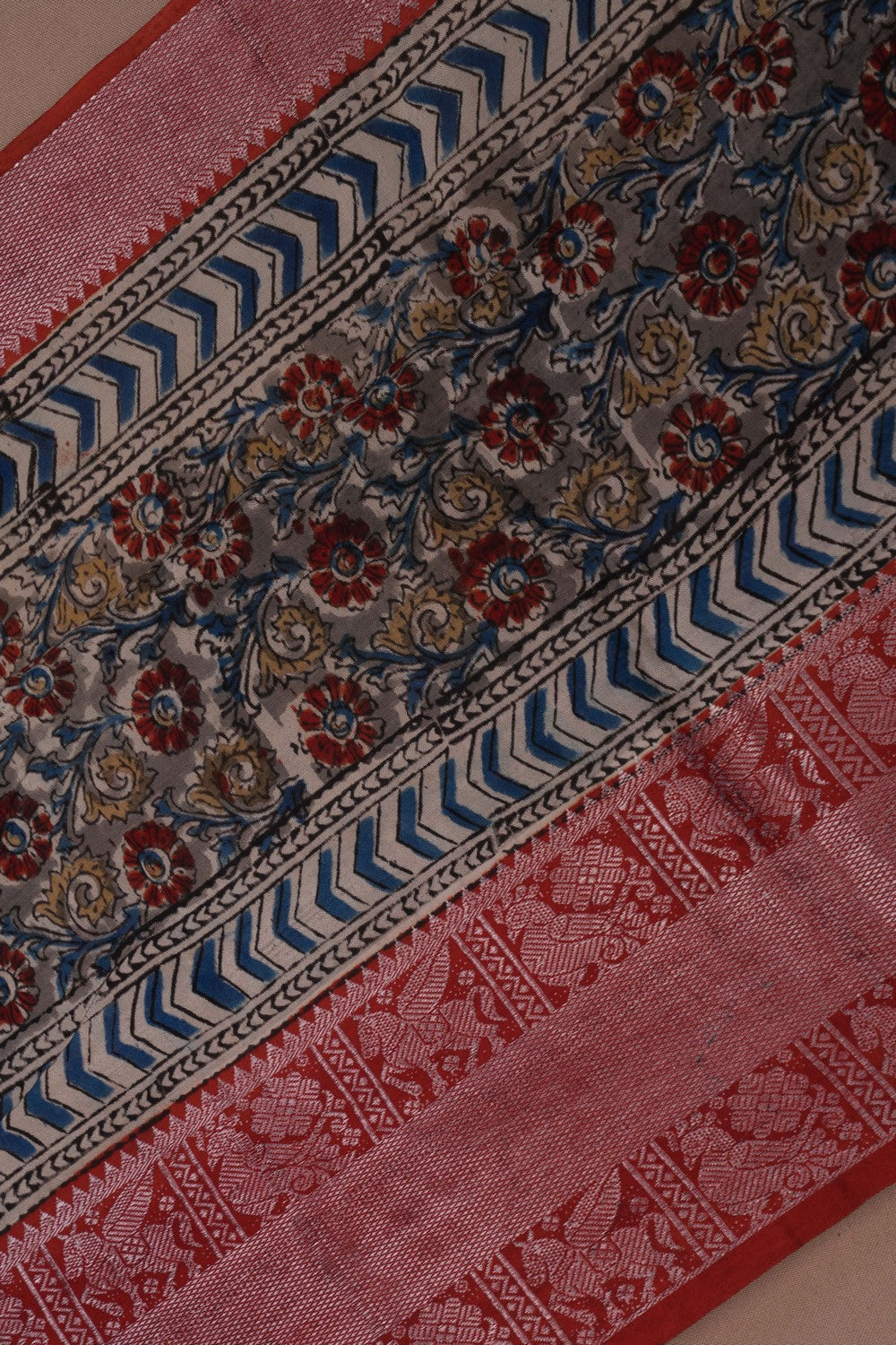 Image of Mangalgiri Silk Bagru Printed Saree