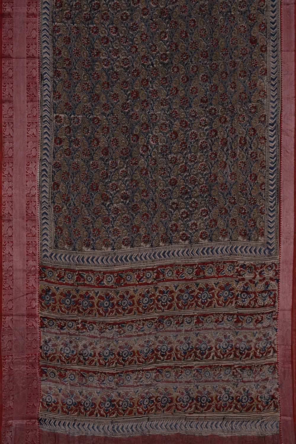 Image of Mangalgiri Silk Bagru Printed Saree