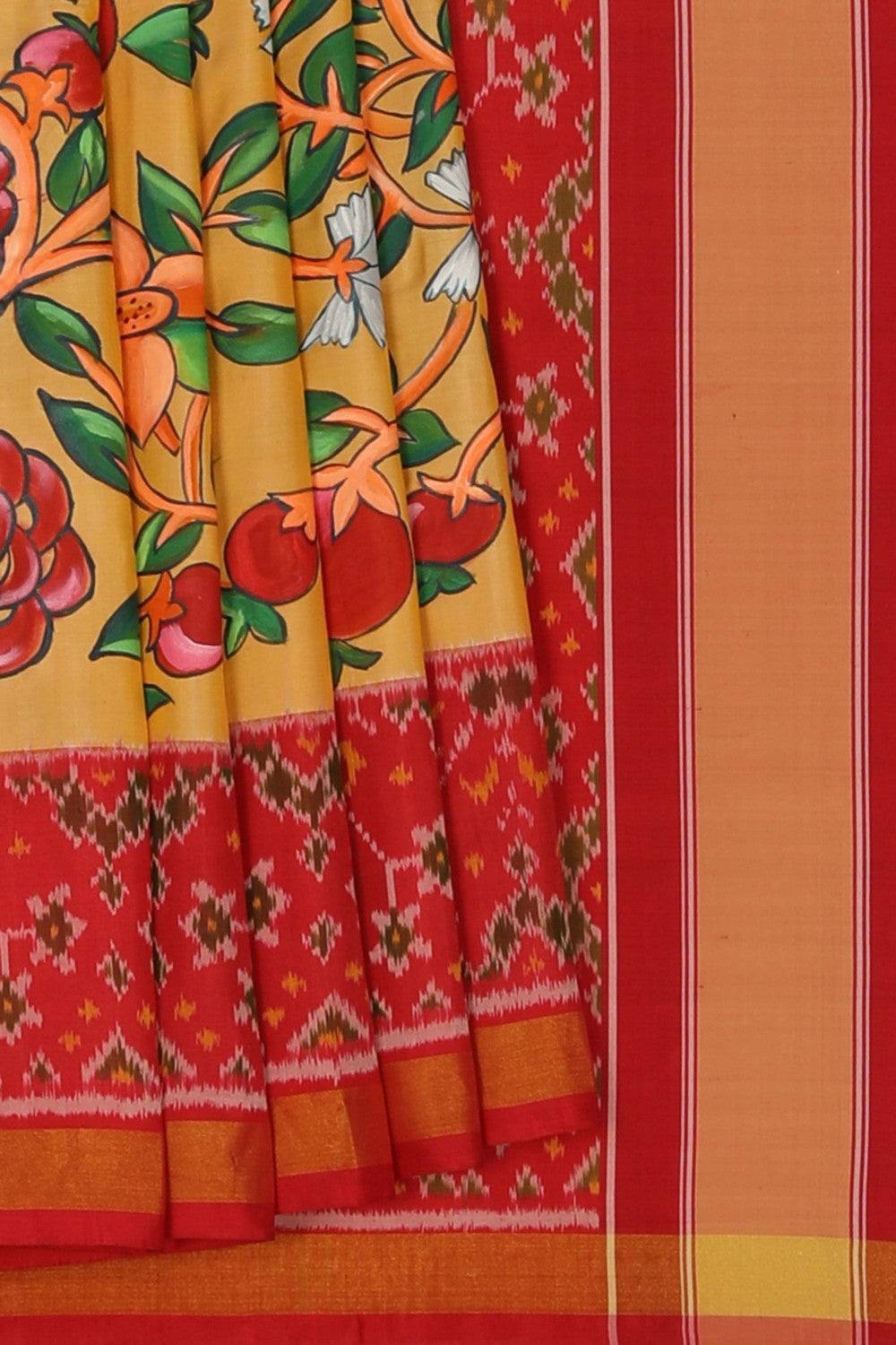 Image of Rajkot Patola Floral Painted Saree