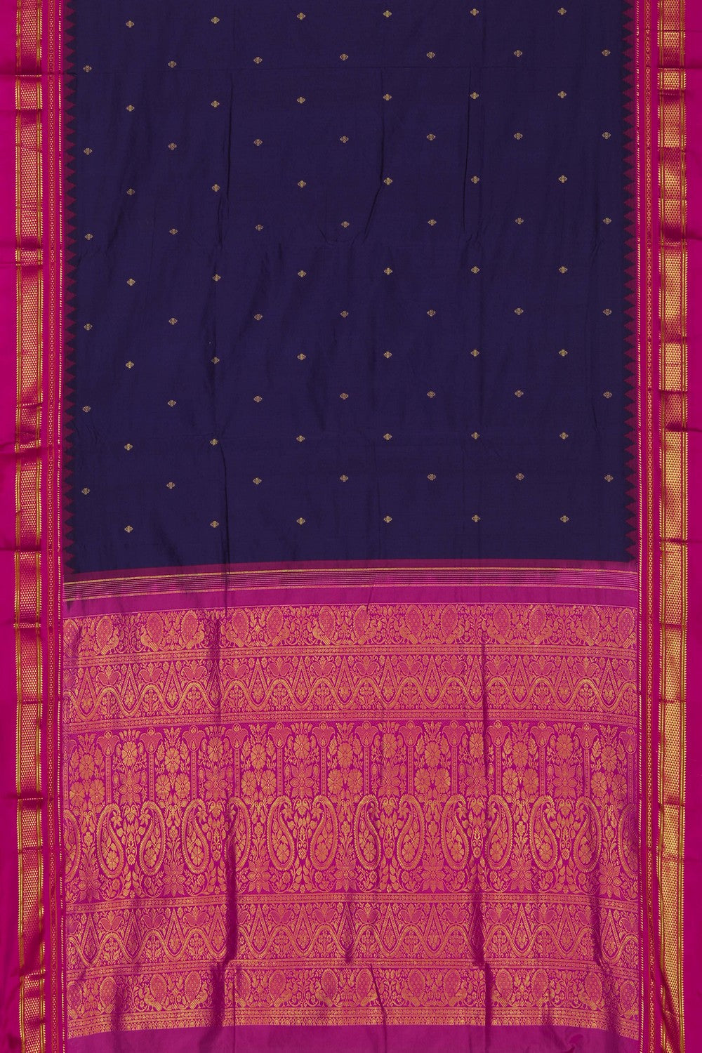Image of Narayanpet Silk Indigo Blue Saree