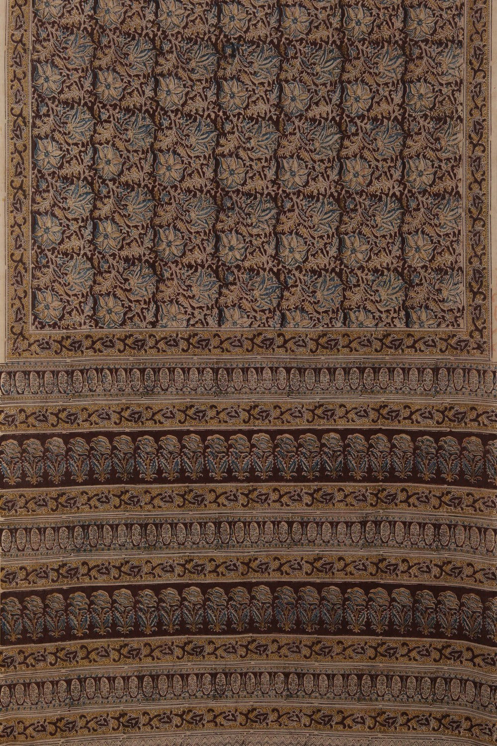 Kalamkari Brown Saree