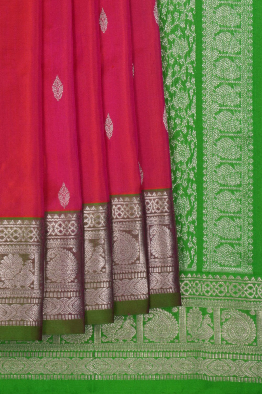 Image of Venkatagiri Silk Fuchsia Pink Saree