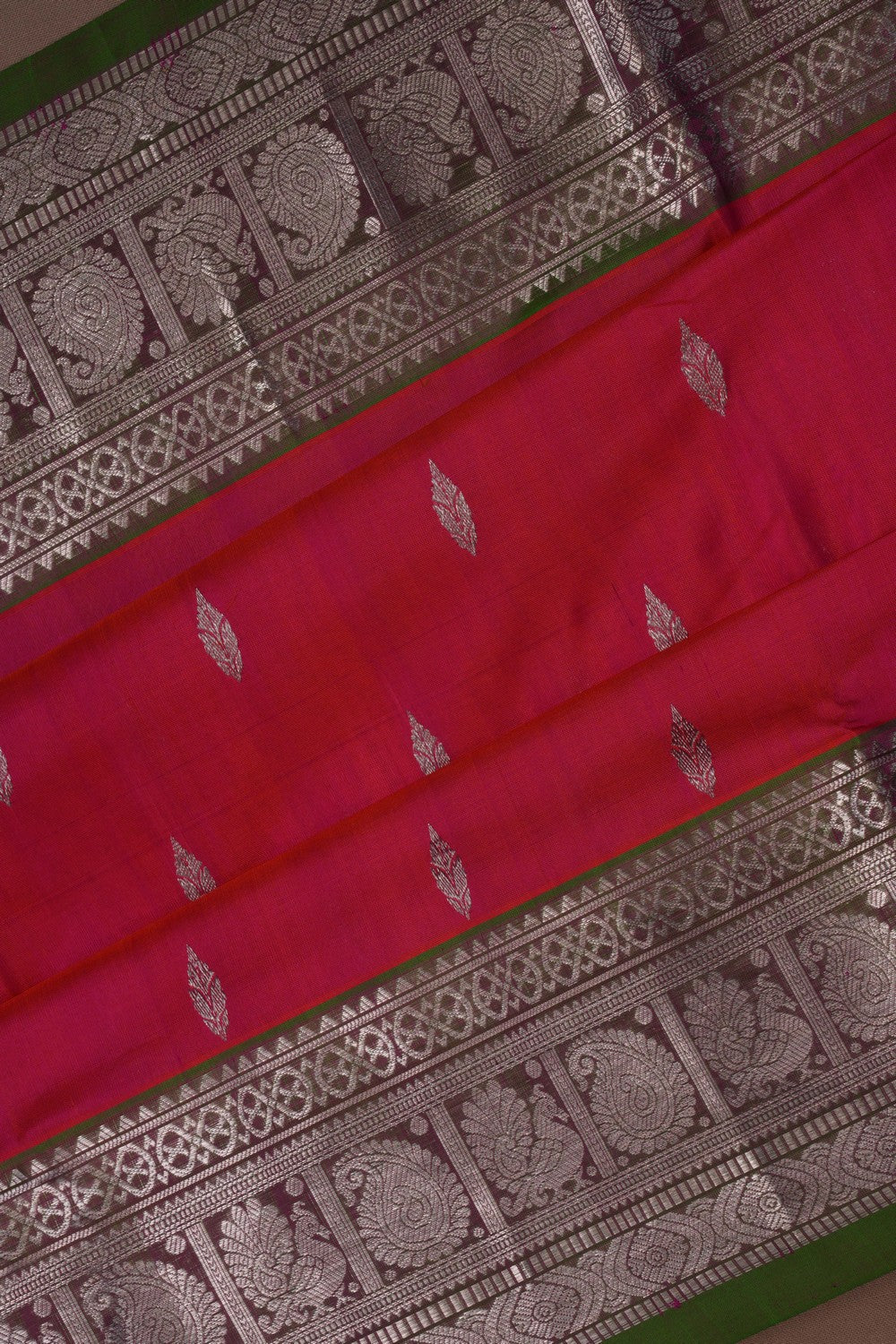 Image of Venkatagiri Silk Fuchsia Pink Saree