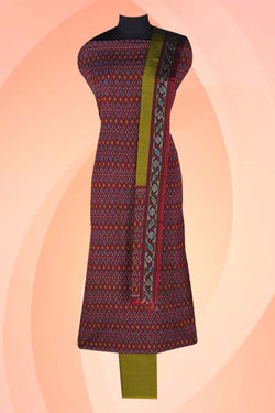 Image of Pochampally Silk Unstitched Suit Set Fabric (3 Pcs Set)