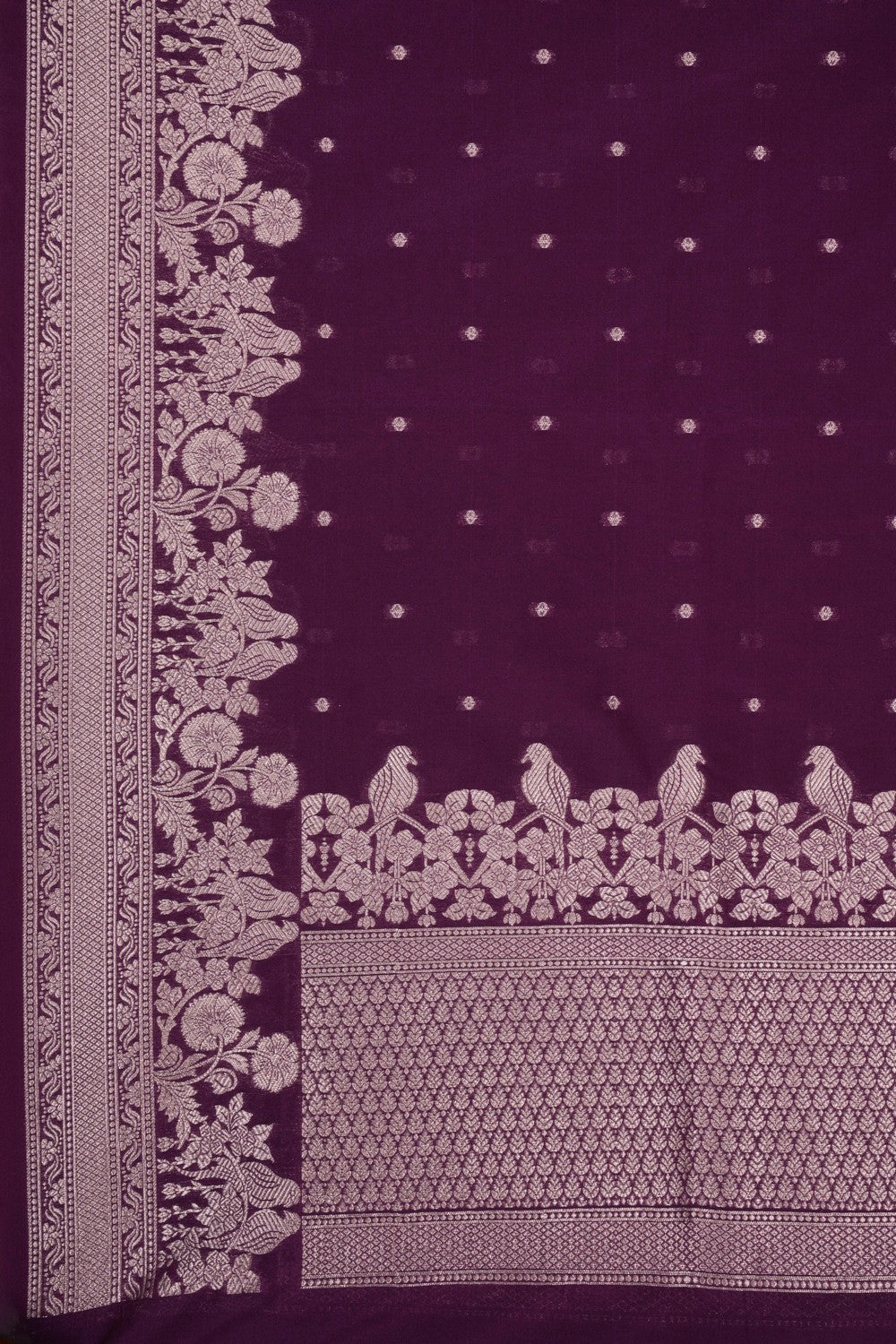 Image of Banarasi Silk Violet Dupatta
