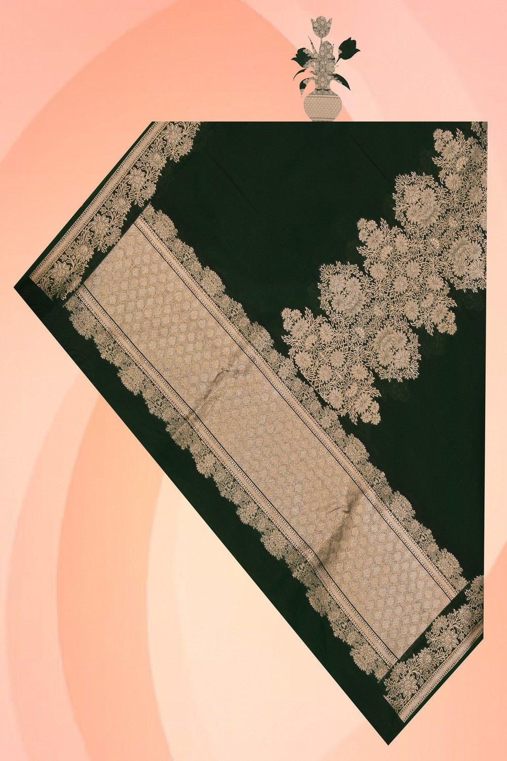 Banarasi Silk Green Dupatta