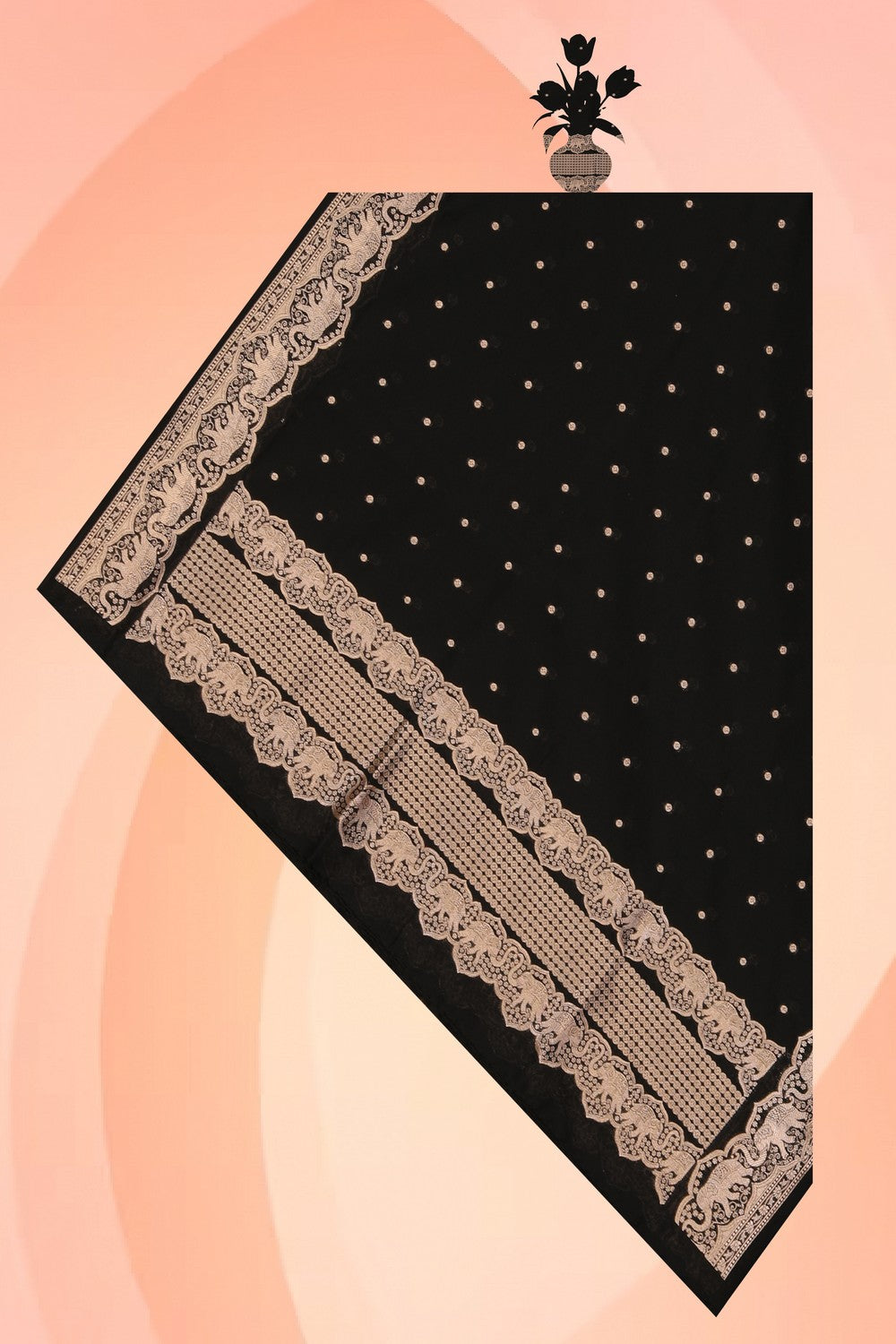 Banarasi Silk Black Dupatta