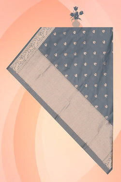 Image of Banarasi Silk Grey Dupatta