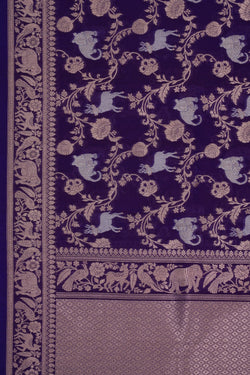 Image of Banarasi Silk Purple Dupatta