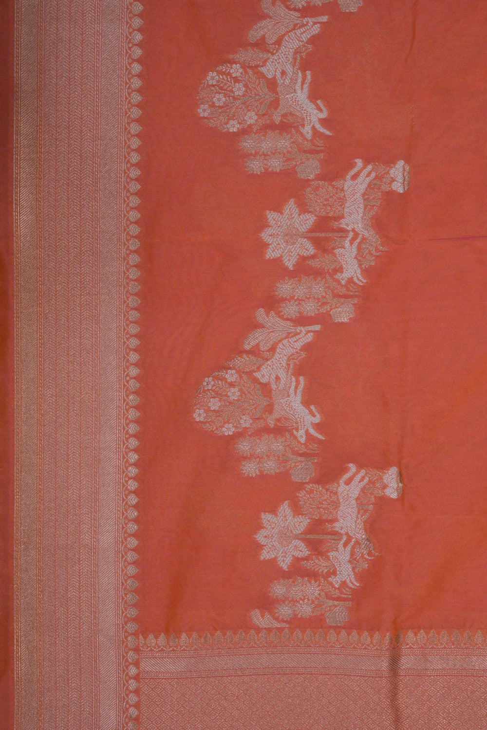 Image of Banarasi Silk Peach Dupatta