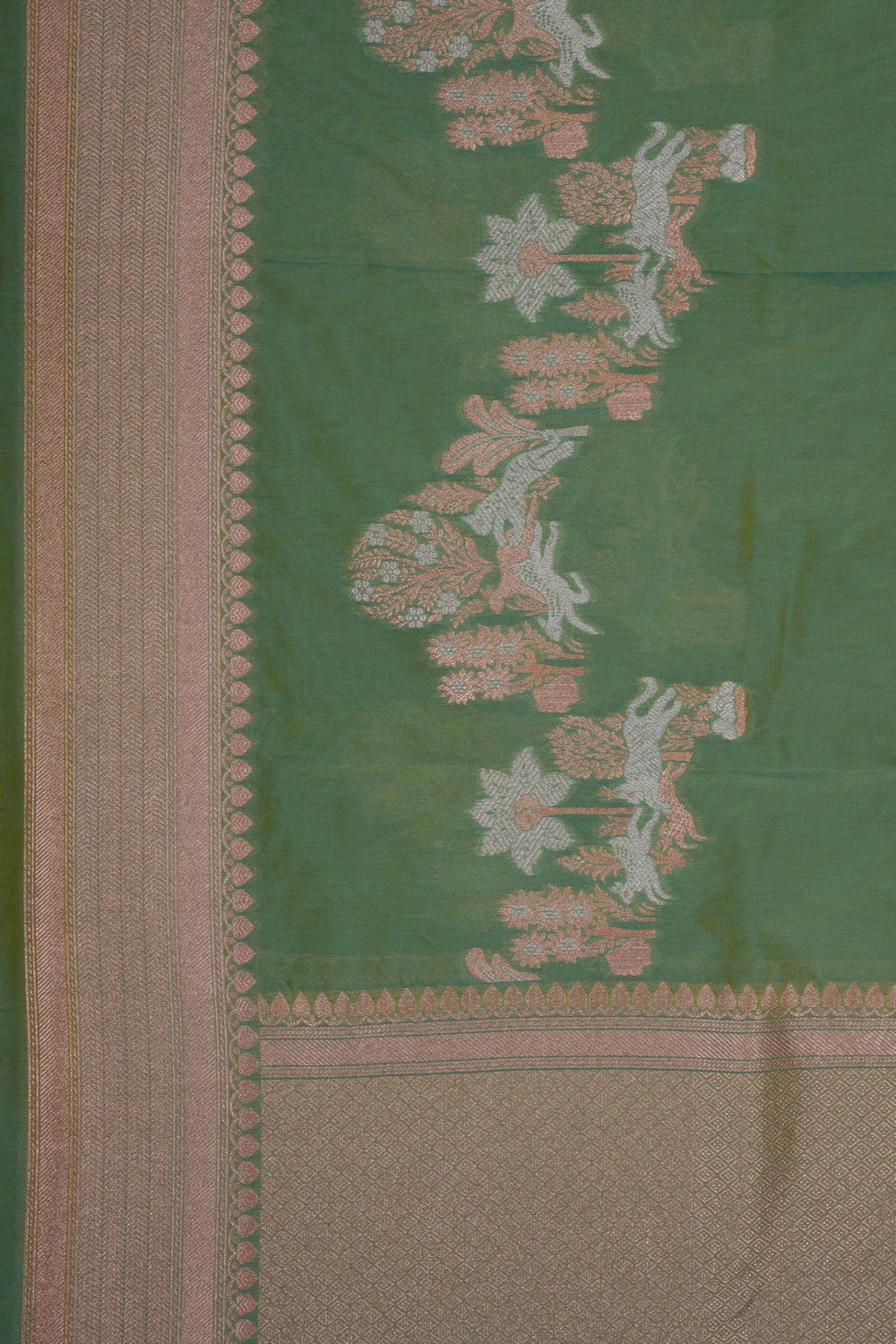 Image of Banarasi Silk Sea Green Dupatta