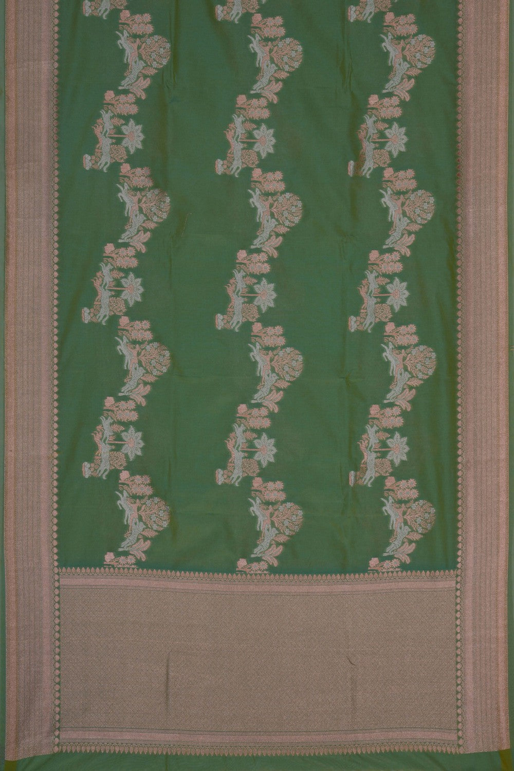 Image of Banarasi Silk Sea Green Dupatta