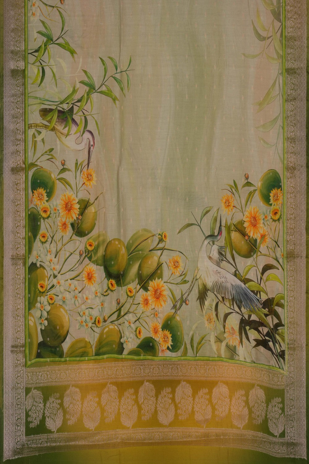 Image of Banarasi Chanderi Pastel Green Dupatta