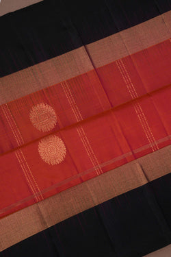 Image of South Silk Kattam Coral Orange Saree
