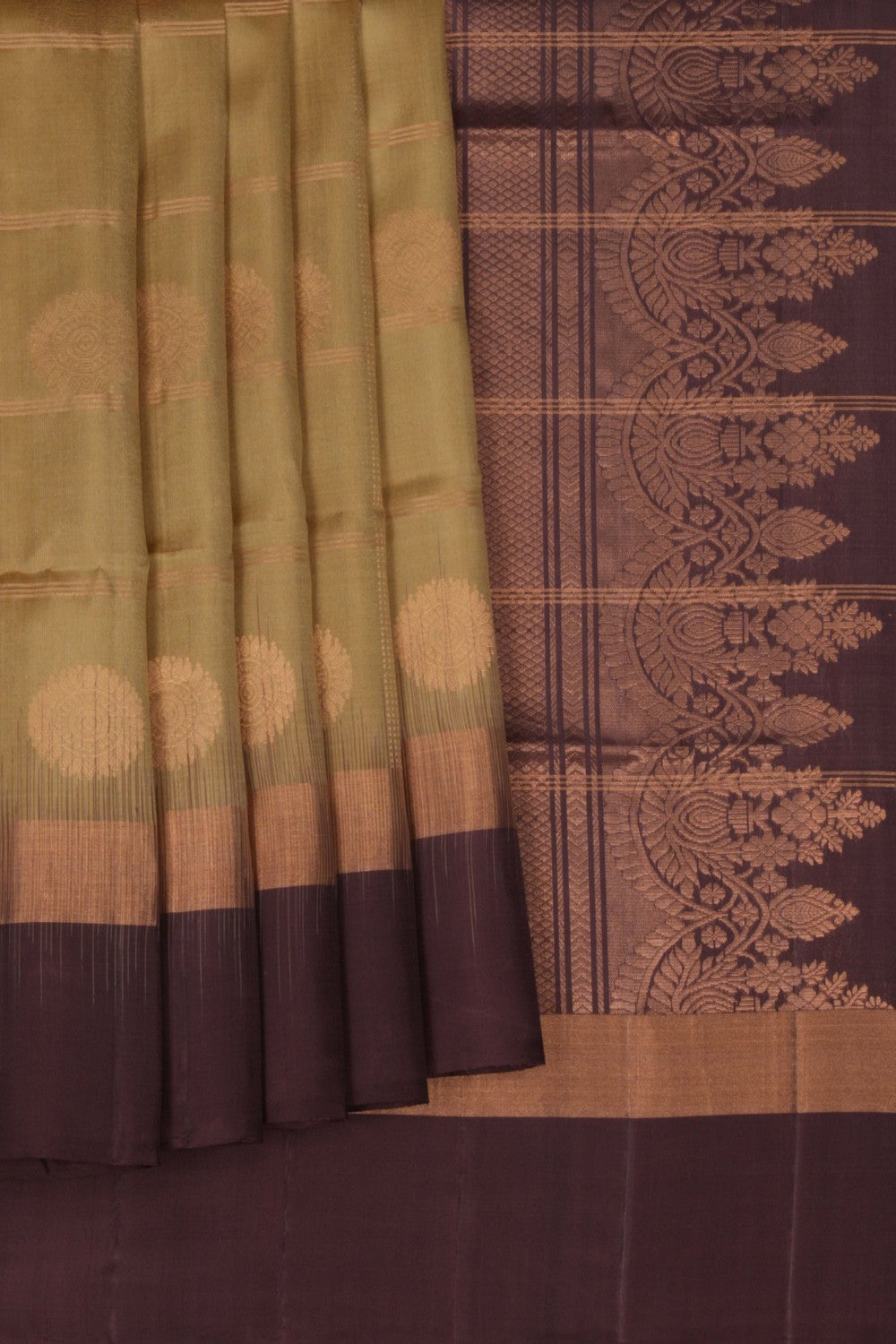 South Silk Kattam Sage Green Saree