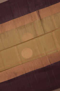 Image of South Silk Kattam Sage Green Saree