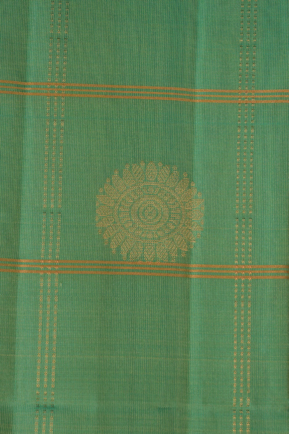 Image of South Silk Kattam Sage Green Saree