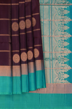 Image of South Silk Kattam Purple Saree