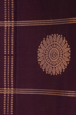 Image of South Silk Kattam Purple Saree