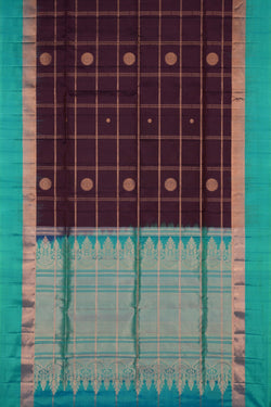 Image of South Silk Kattam Purple Saree