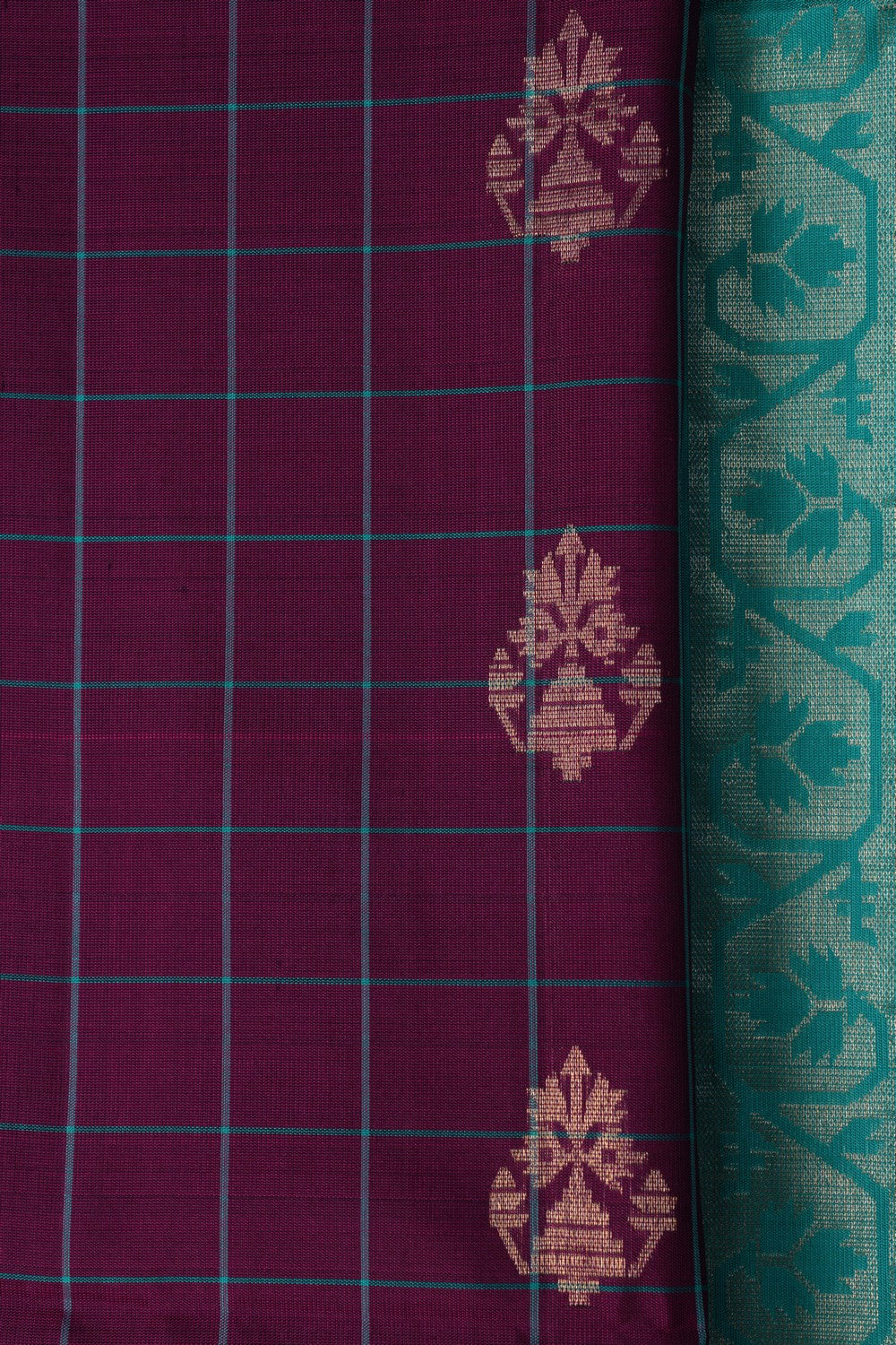 South Silk Kattam Purple Saree
