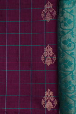 Image of South Silk Kattam Purple Saree