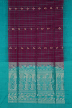 Image of South Silk Kattam Purple Saree