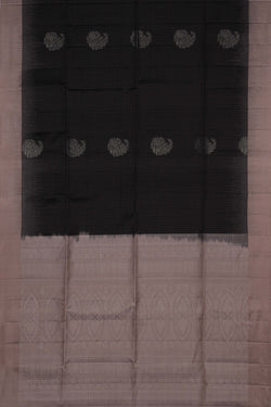 Image of South Silk Kattam Black Saree