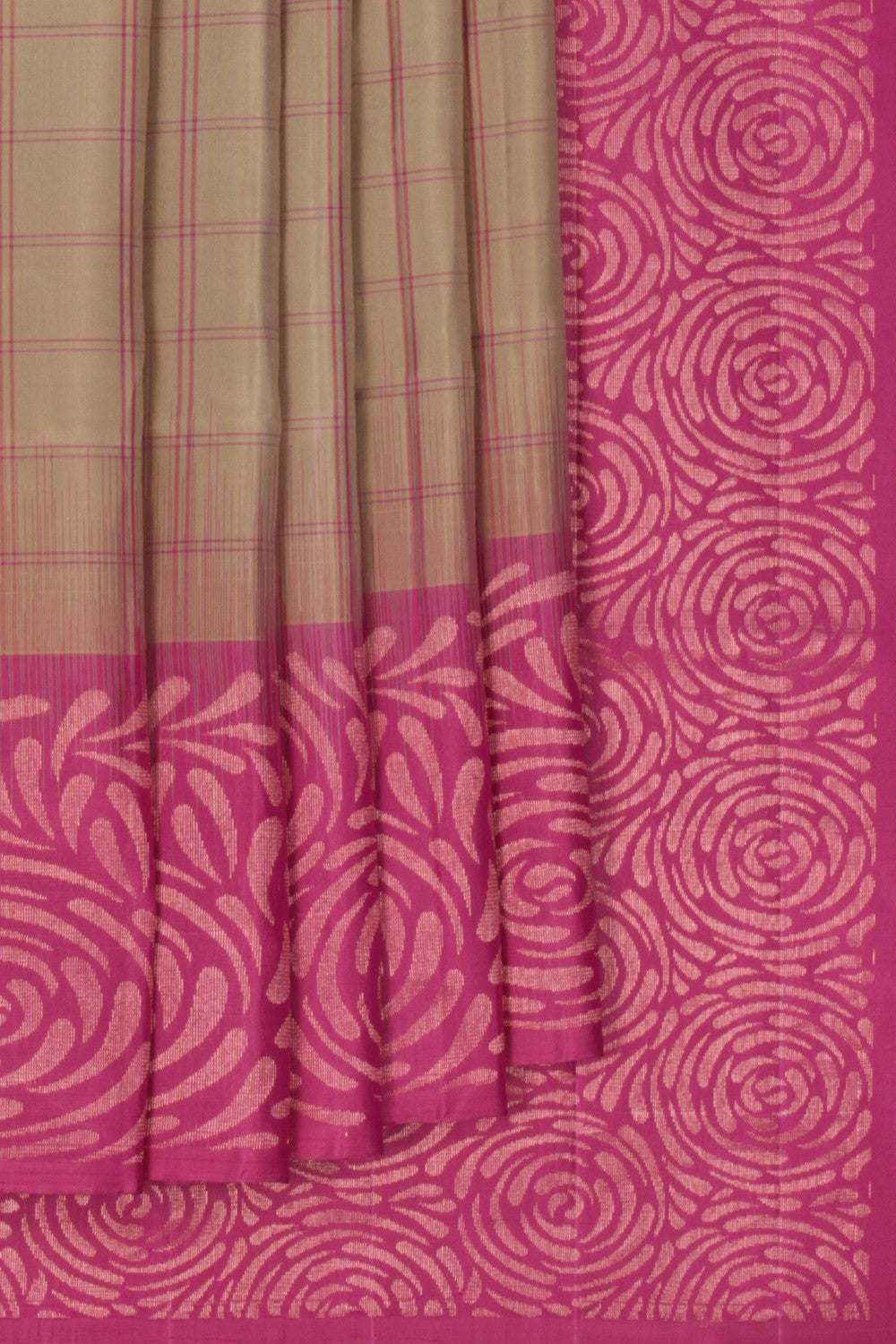 South Silk Kattam Beige Saree