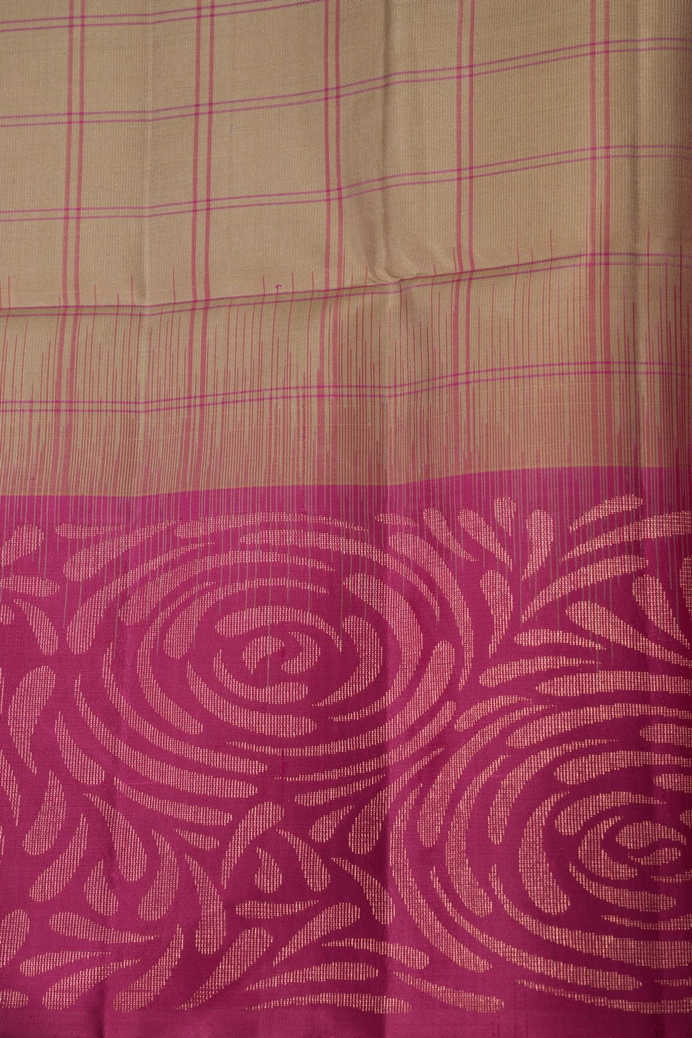 Image of South Silk Kattam Beige Saree