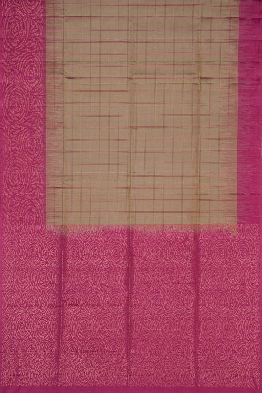 Image of South Silk Kattam Beige Saree