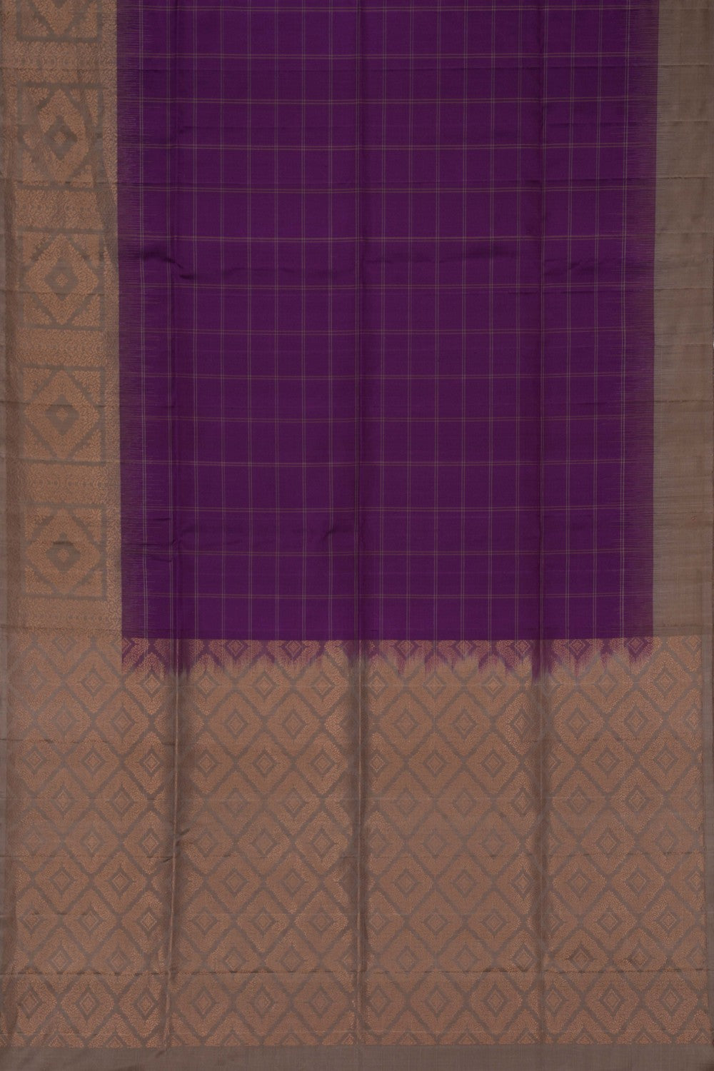 Image of South Silk Kattam Purple Saree