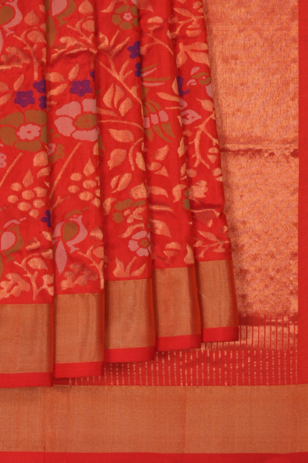 Uppada Jamdani Red Saree