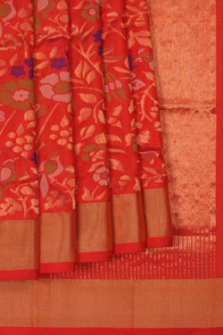 Image of Uppada Jamdani Red Saree