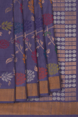 Image of Uppada Jamdani Grey Saree